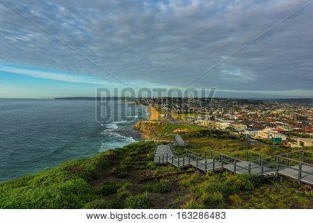 Anzac Memorial Walk and Bar Beach in Newcastle NSW Australia.