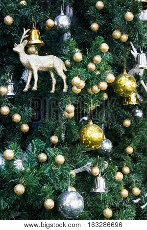 Christmas decoration on the tree stock photo