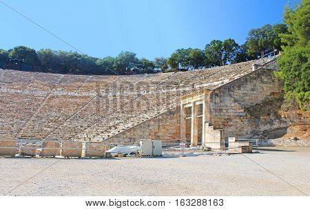 Famous ancient theatre of Epidaurus in Greece