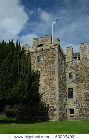A view of the medieval Elcho castle