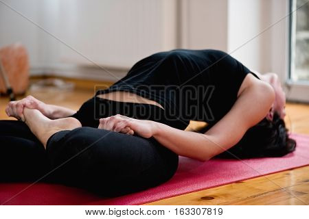 Matsyasana or fish posture in yoga, toned image