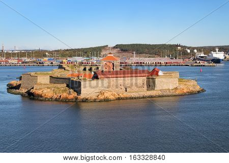 Sea fortress Alvsborg or Elfsborg at the mouth of the Gota River in the archipelago of Gothenburg Sweden Scandinavia