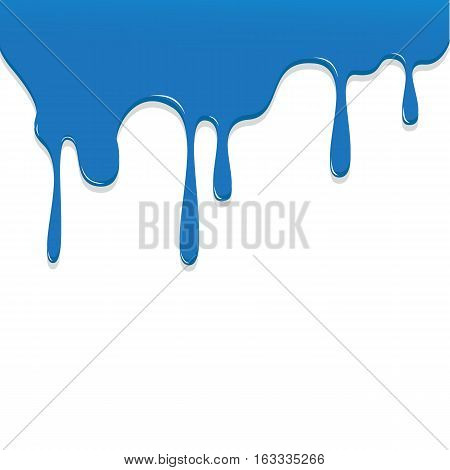 Paint Blue Color Dripping, Color Droping Background Vector Illustration