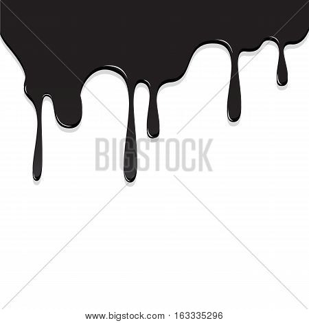 Paint Black Color Dripping, Color Droping Background Vector Illustration