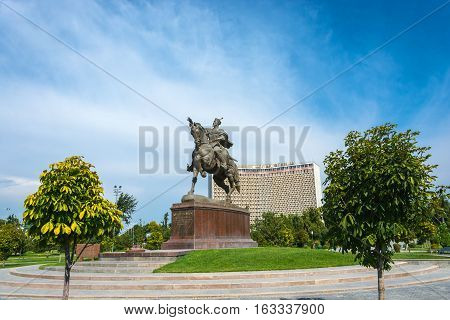 Monument Amir Timur In Tashkent, Uzbekistan.