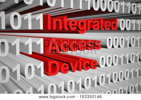 Integrated Access Device in the form of binary code, 3D illustration