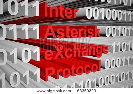 Inter Asterisk eXchange protocol in the form of binary code, 3D illustration