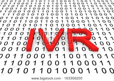 IVR in the form of binary code, 3D illustration