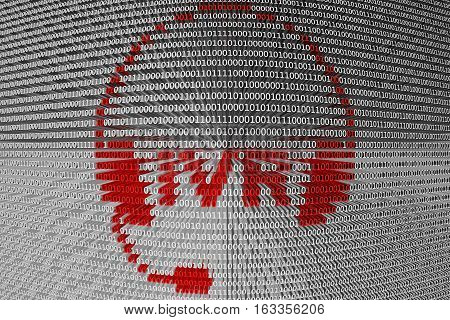 IVR is presented in the form of binary code, 3d illustration