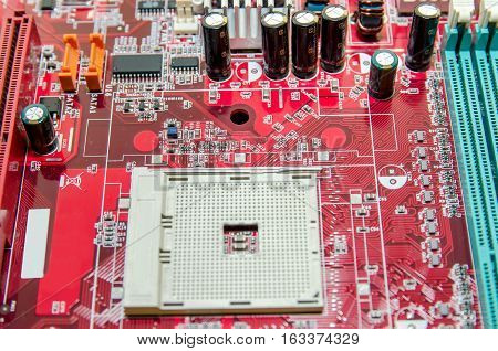 Motherboard - Processor Socket. close up mainboard