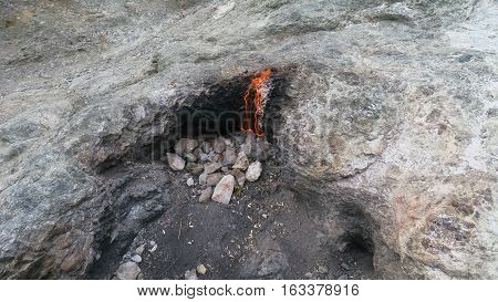 The Eternal Gasflames of Chimera-Yanartas in Cirali-Olympos, Turkey, are Burning since 2.500 Years