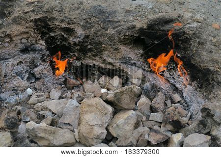 The Eternal Gasflames of Chimera-Yanartas in Cirali-Olympos, Turkey, are Burning since 2.500 Years