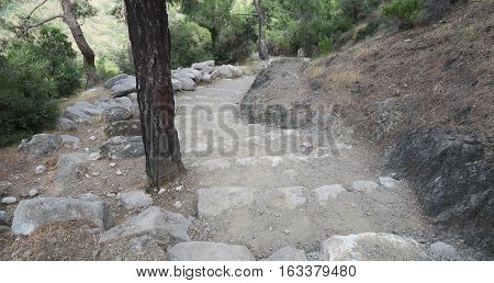 Stairs to the Eternal Flames of Yanartas-Chimera, Lykian Way in Cirali-Olympos