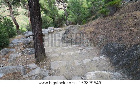 Stairs to the Eternal Flames of Yanartas-Chimera, Lykian Way in Cirali-Olympos