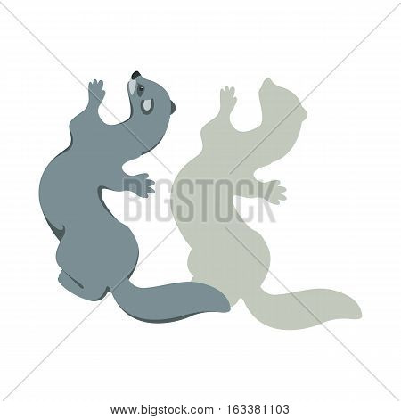 mink vector illustration style Flat  set silhouette