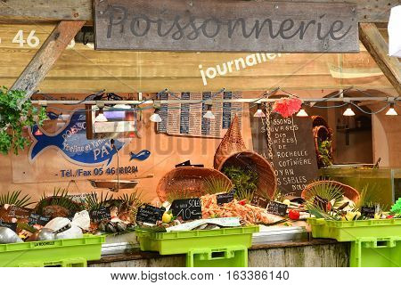 La Flotte France - september 27 2016 : fish shop at market
