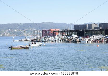 COMBARRO, SPAIN - AUGUST 6, 2016: Seaport of the village of Combarro in the province of Pontevedra in the Galicia region of Spain.