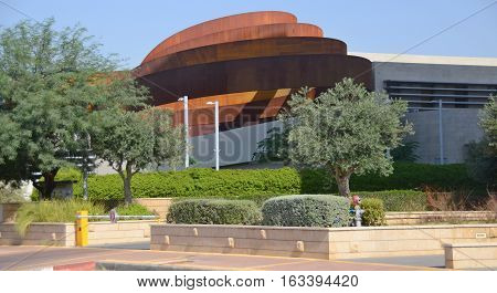 TEL AVIV ISRAEL 06 11 16: Design Museum Holon is museum in Israel. The building of the museum was planned and designed by Israeli architect and industrial designer Ron Arad an Bruno Asa.