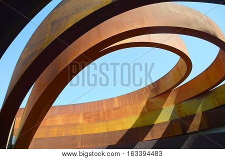 TEL AVIV ISRAEL 06 11 16: Design Museum Holon is museum in Israel. The building of the museum was planned and designed by Israeli architect and industrial designer Ron Arad an Bruno Asa.