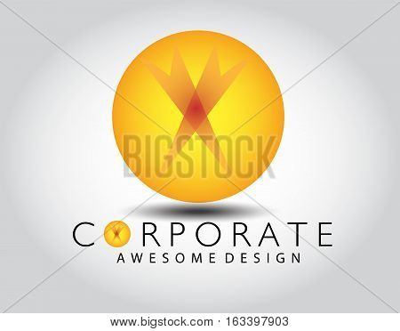 Corporate orange sphere logo icon design isolated on simple background