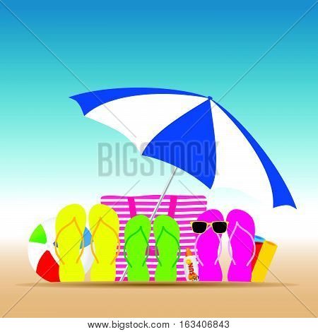 Summer Accesoir In Colorful Design Illustration