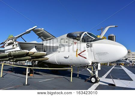 San Diego, California - Usa - Dec 04,2016 - Aircraft 511 Midway Museum