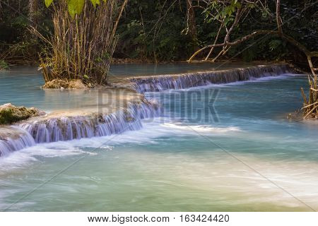 the kuang Si Waterfalls Luang Phrabang Laos.