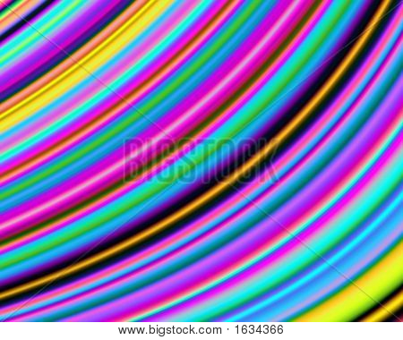 Farverige linjer fra en del af en fraktal.