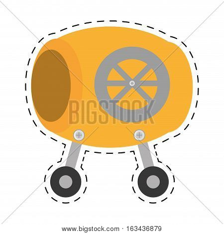 concrete mixer construction cement cut line vector illustration eps 10