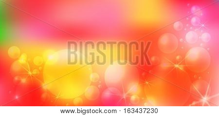 Colorful abstract festive background with soft bokeh and lights. Vector illustration.