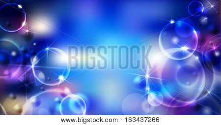 Colorful abstract festive background with soft bokeh and lights. Vector illustration.