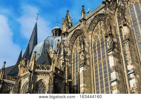 South Facade Of The Aachen Cathedral