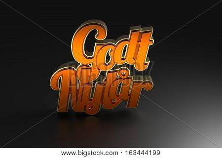 Godt Nytar, Danish Happy New Year Concept, 3d rendering