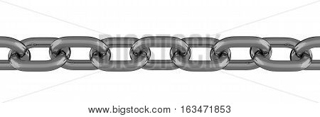 Metal Chain Line Isolated Over White Background 3D Rendering