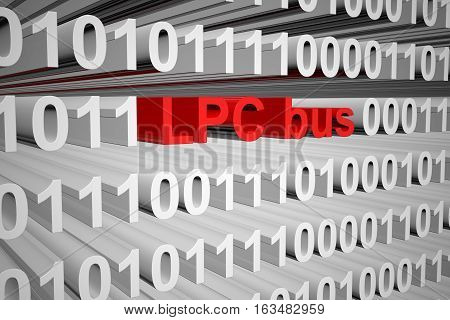 LPC bus as a binary code 3D illustration