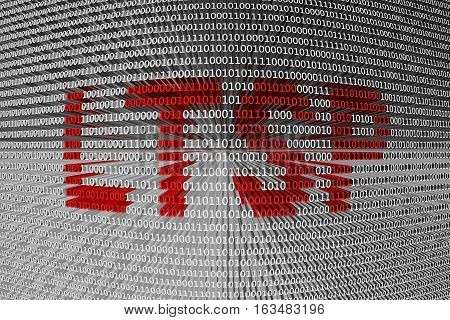 LTSP in the form of binary code, 3D illustration