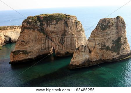 Pigeon Rocks. Raouche District, Beirut, Lebanon, Middle East