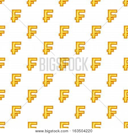 Swiss franc currency symbol pattern. Cartoon illustration of swiss franc currency symbol vector pattern for web