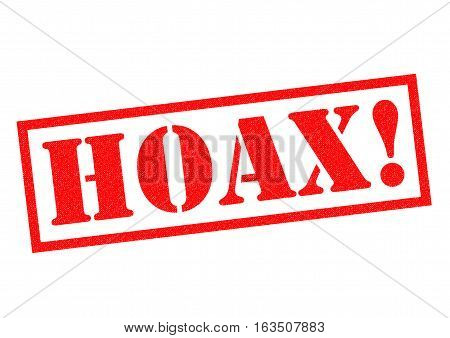 HOAX! red Rubber Stamp over a white background.
