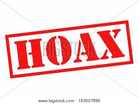 HOAX red Rubber Stamp over a white background.