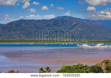 view of beautiful tropical Cairns habour in Australia