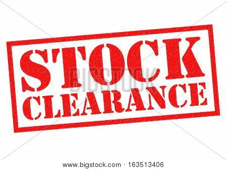 STOCK CLEARANCE red Rubber Stamp over a white background.