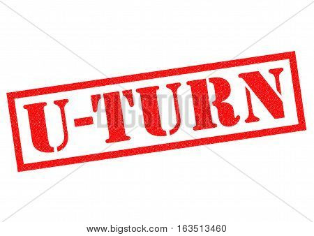 U-TURN red Rubber Stamp over a white background.