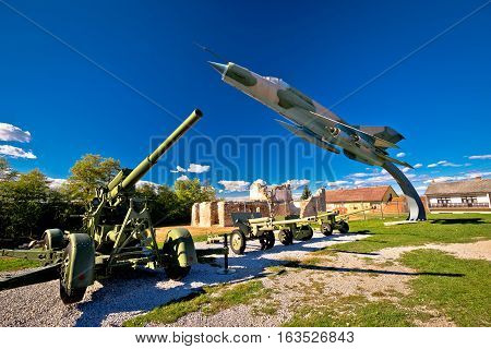 Military Cannon And Fighter Jet