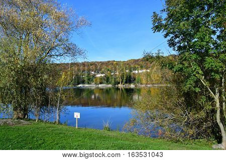 Meulan France - october 31 2016 : the picturesque city in autumn