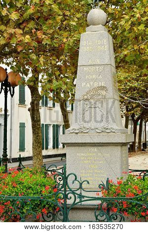 La Flotte France - september 27 2016 : the war memorial