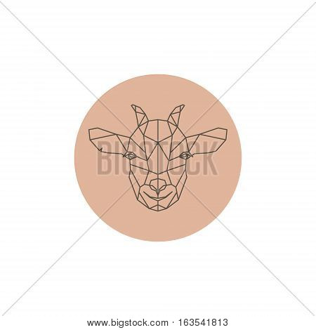 Goatling abstract geometric portrait. Design Vector illustration.