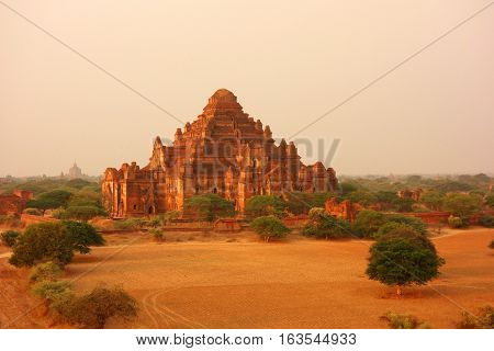 Dhammayangyi temple at sunset in Bagan Myanmar