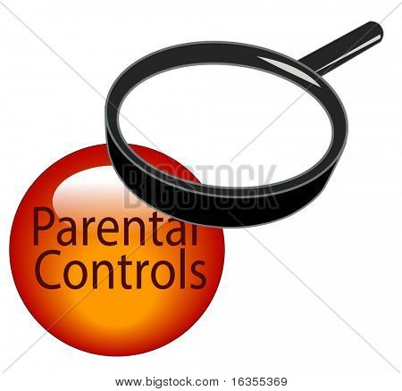 magnifying glass over top of parental controls button