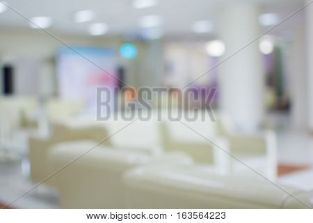 Abstract blurred lobby to see docter background.